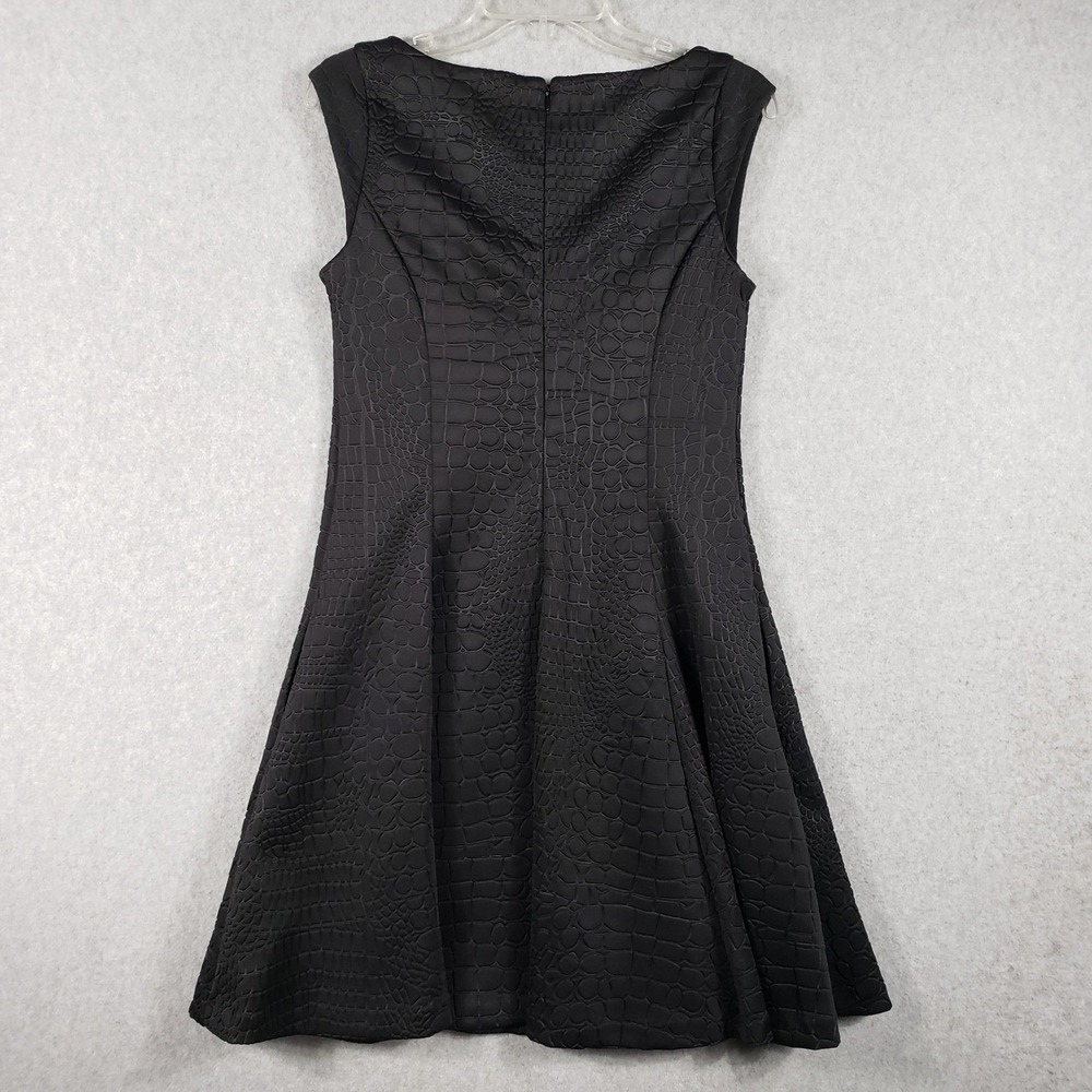 Guess Women's Medium Black‎ Goth Edgy Dress Croc Textured Sleek Designer Formal